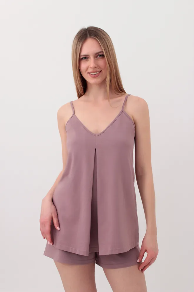 Жіноча піжама майка та шортики SEVILLA 6035/010 Giulia (light powder), рожевий