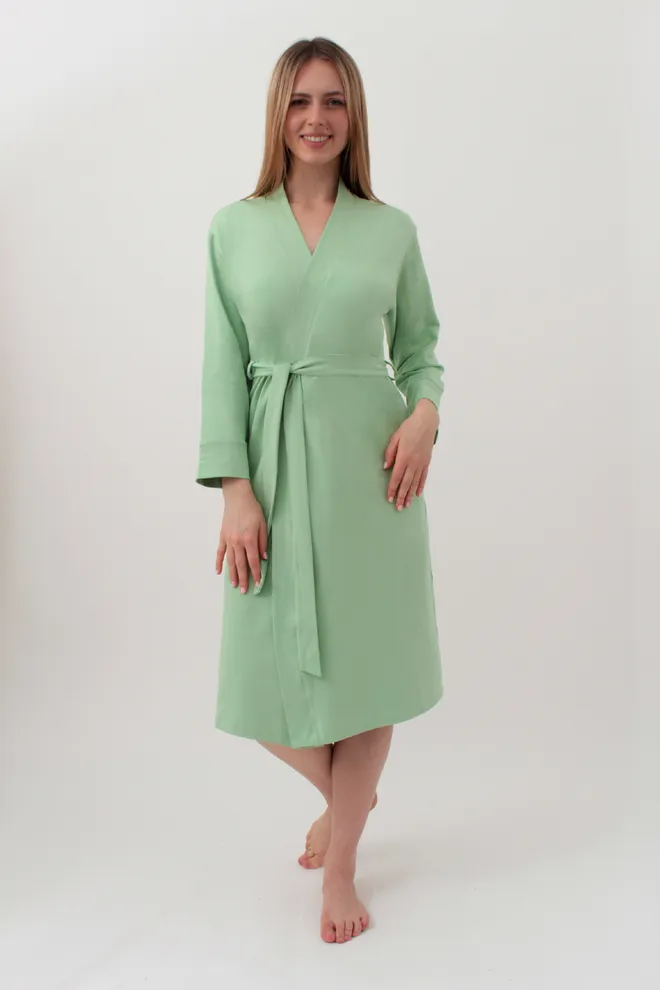 Женский халат на запах SEVILLA 7329/010 (light green), зеленый