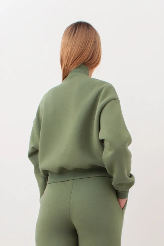 Свитшот на молнии укороченный SPORT STYLE 4416/170 Giulia (olive), зеленый