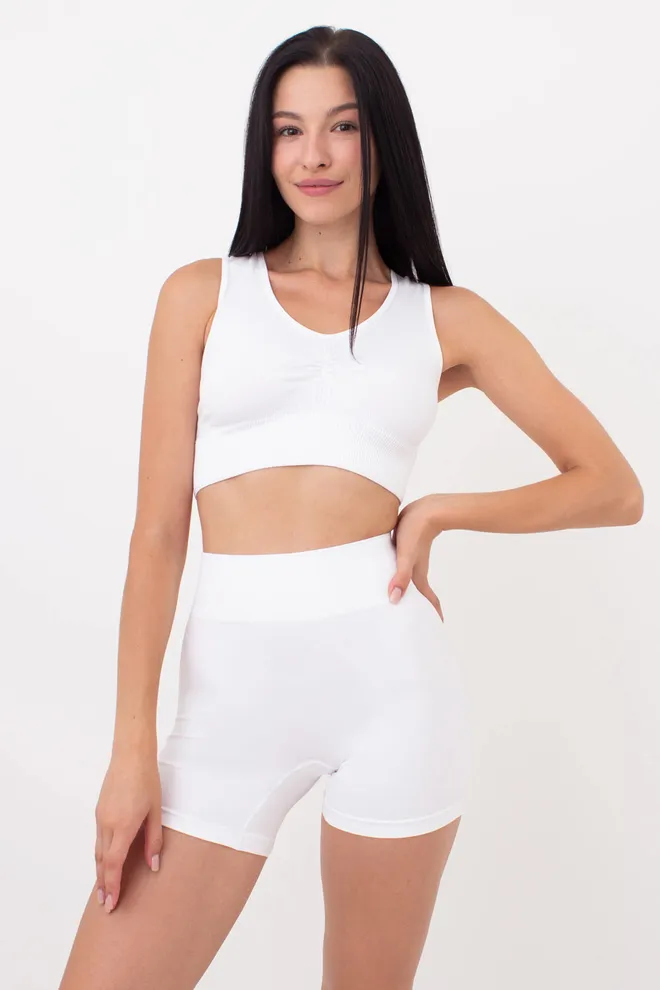 Безшовні шорти SHORTS SPORT SHAPE MELANGE (white), білий