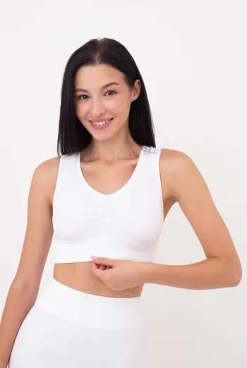 Бесшовный топ TOP SPORT SHAPE MELANGE (white), белый