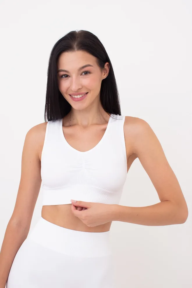 Бесшовный топ TOP SPORT SHAPE MELANGE (white), белый