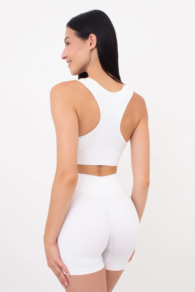 Бесшовный топ TOP SPORT SHAPE MELANGE (white), белый