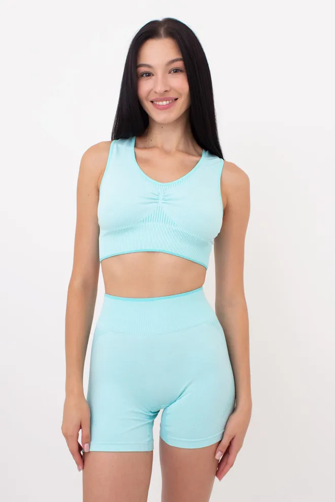 Безшовні шорти SHORTS SPORT SHAPE MELANGE (tanager turquoise), блакитний