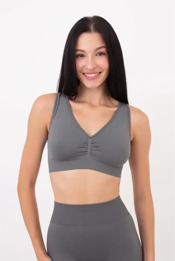 Бесшовный топ с push-up TOP SHAPE Giulia (poppy seed), серый Бесшовный топ с push-up TOP SHAPE Giulia (poppy seed), серый