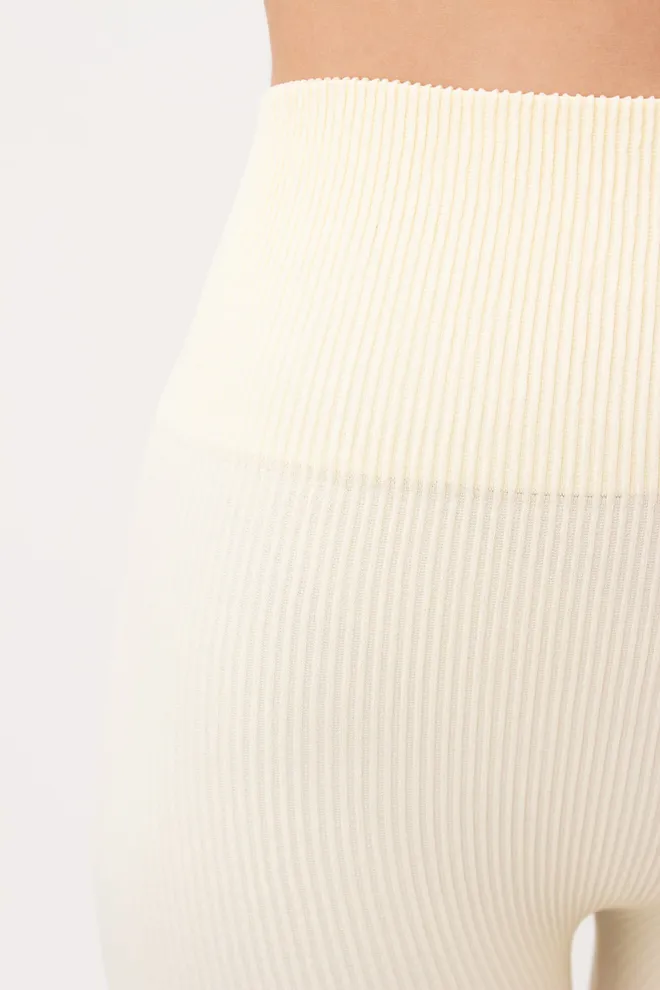 Бесшовные леггинсы в рубчик со штрипками LEGGINGS RIB STRIPE GIULIA x Lichi by Lichi (milk), желтый