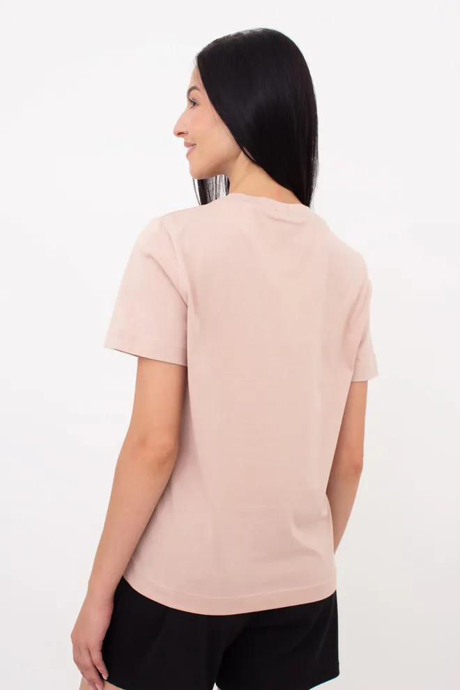 Женская хлопковая футболка T-SHIRT BASIC NECK 4815/010 (beige), бежевый