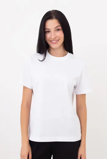 Женская хлопковая футболка T-SHIRT BASIC NECK 4815/010 (white), белый