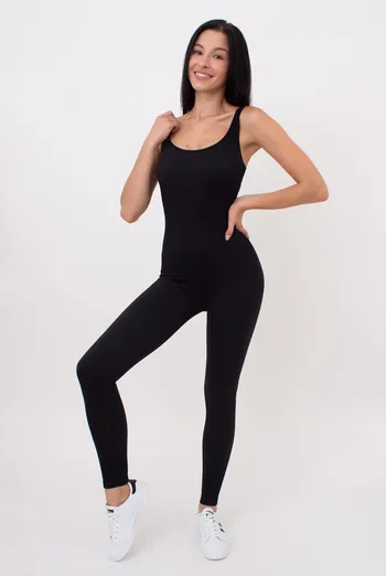 Жіночий комбінезон в рубчик JUMPSUIT RIB CO GIULIA x Lichi by Lichi (black), чорний Жіночий комбінезон в рубчик JUMPSUIT RIB CO GIULIA x Lichi by Lichi (black), чорний