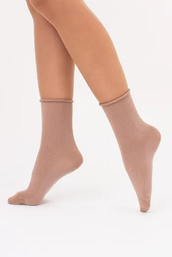 Женские носки в рубчик WS3 FASHION 060 Giulia (chantarel), бежевый