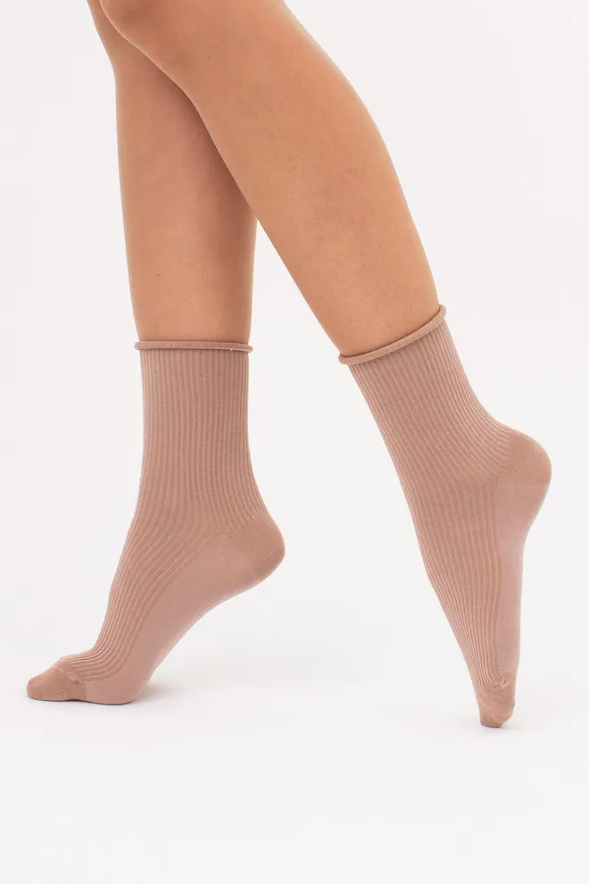Женские носки в рубчик WS3 FASHION 060 Giulia (chantarel), бежевый