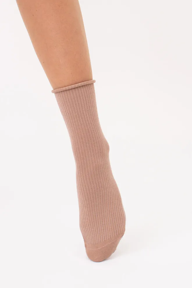 Женские носки в рубчик WS3 FASHION 060 Giulia (chantarel), бежевый