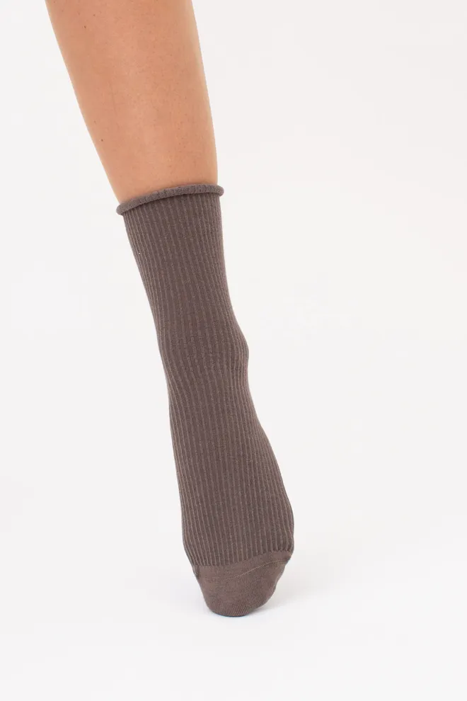 Женские носки в рубчик WS3 FASHION 060 Giulia (haze), коричневый