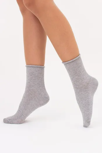 Женские носки в рубчик WS3 FASHION 060 Giulia (light grey melange), серый