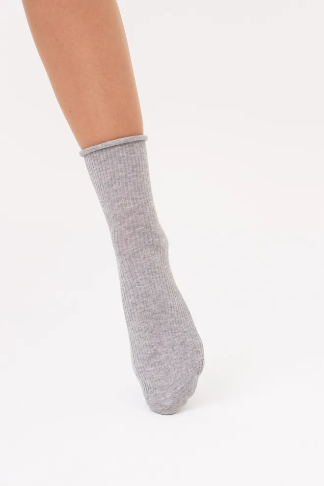 Женские носки в рубчик WS3 FASHION 060 Giulia (light grey melange), серый