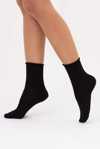 Женские носки в рубчик WS3 FASHION 060 Giulia (black), черный
