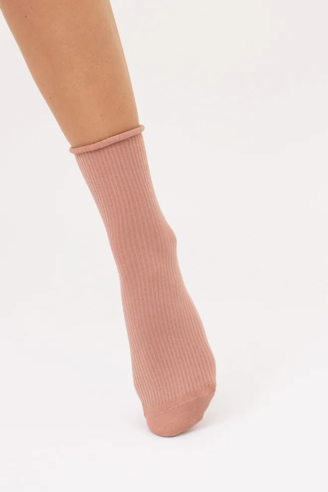 Женские носки в рубчик WS3 FASHION 060 Giulia (roe buck), бежевый