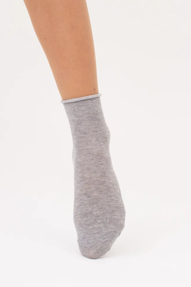 Женские носки классические без резинки WS2 CLASSIC FREE Giulia (light grey melange), серый