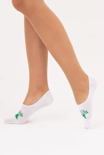 Хлопковые женские подследники с рисунком винограда WF1 UKR 2406 Giulia (white), белый