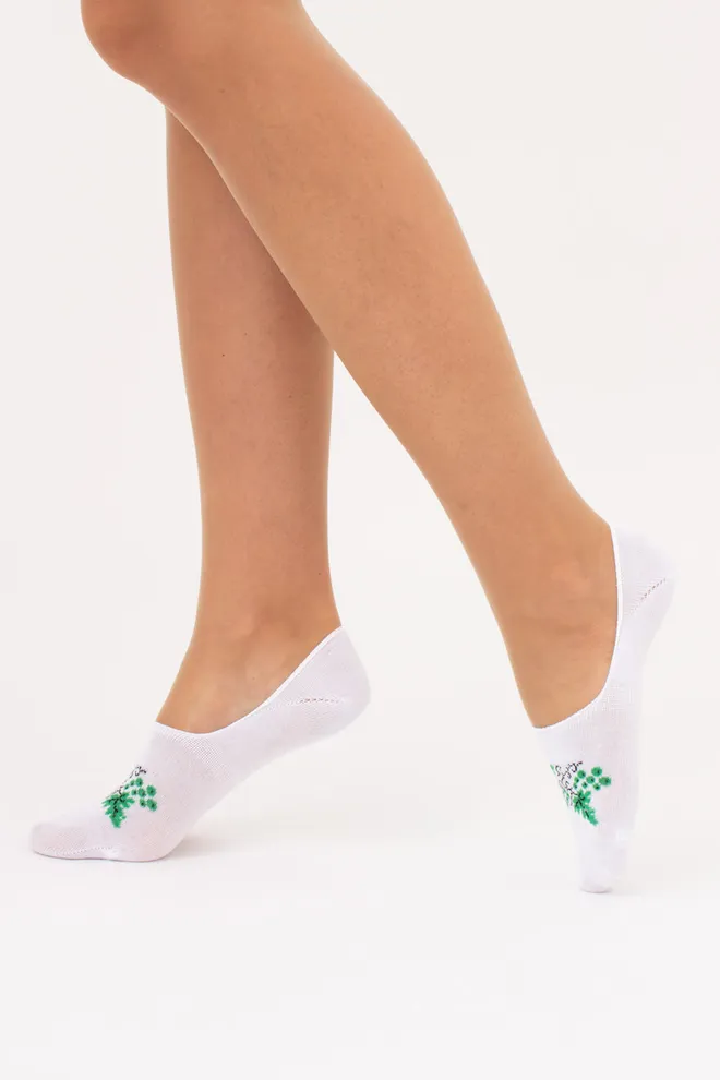 Хлопковые женские подследники с рисунком винограда WF1 UKR 2406 Giulia (white), белый