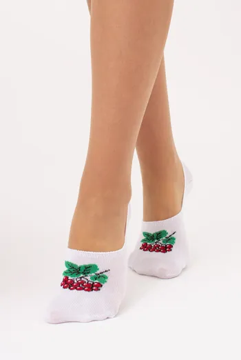 Хлопковые женские подследники с калиной WF1 UKR 2401 (white), белый Хлопковые женские подследники с калиной WF1 UKR 2401 (white), белый