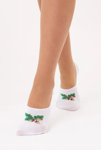 Хлопковые женские подследники с рисунком желудей WF1 UKR 2402 (white), белый Хлопковые женские подследники с рисунком желудей WF1 UKR 2402 (white), белый