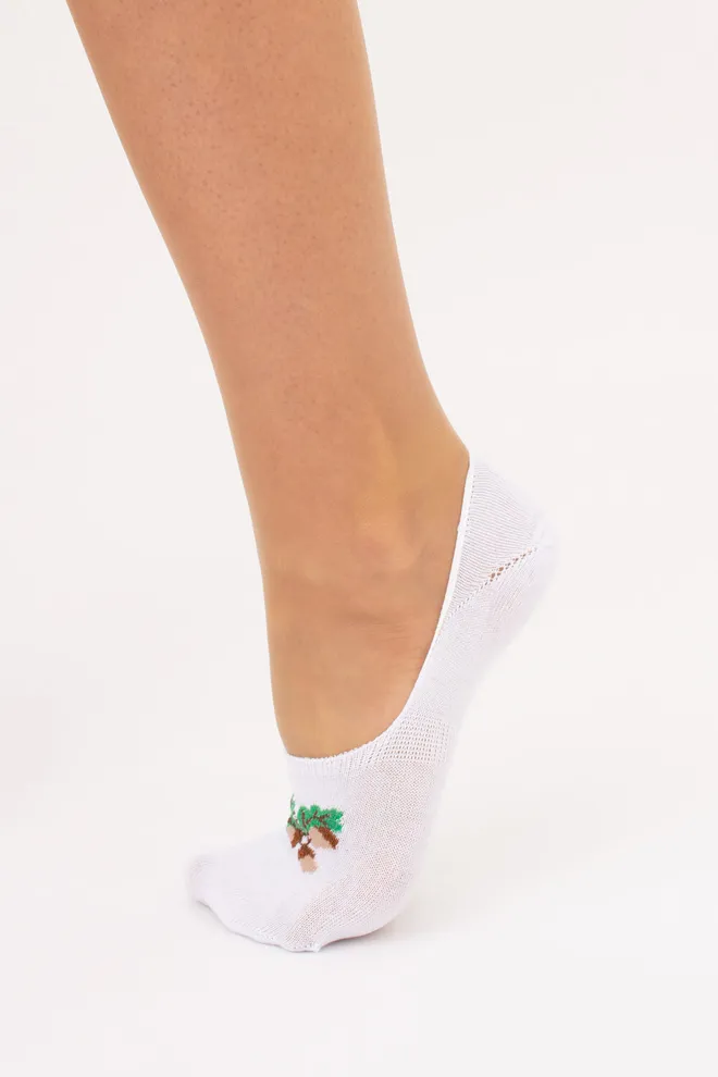 Хлопковые женские подследники с рисунком желудей WF1 UKR 2402 (white), белый