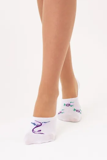 Женские подследники с цветами комплект из 2-х пар WF1 FASHION SET 2403 (white), белый Женские подследники с цветами комплект из 2-х пар WF1 FASHION SET 2403 (white), белый