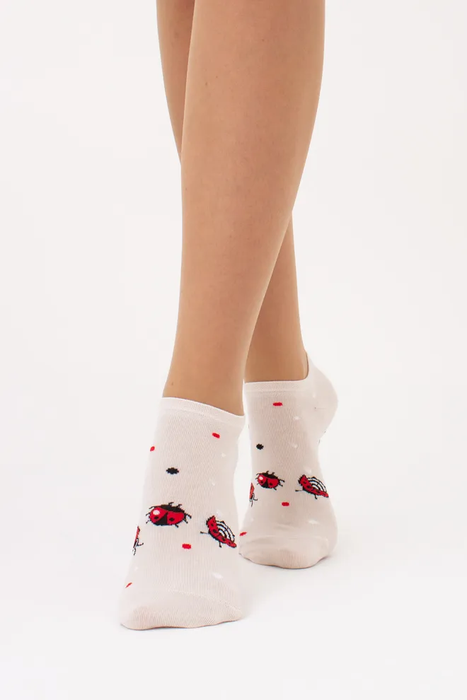 Носки женские короткие WS1 FASHION SET 2405 classic Giulia 2 пари (panna), бежевый