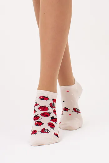 Носки женские короткие WS1 FASHION SET 2405 classic Giulia 2 пари (panna), бежевый