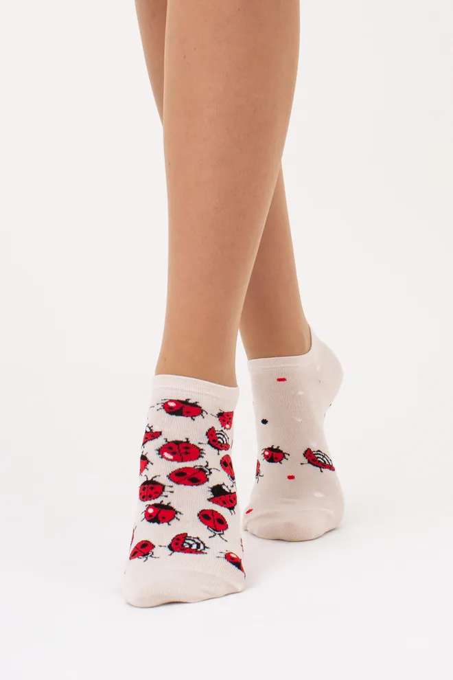 Носки женские короткие WS1 FASHION SET 2405 classic Giulia 2 пари (panna), бежевый