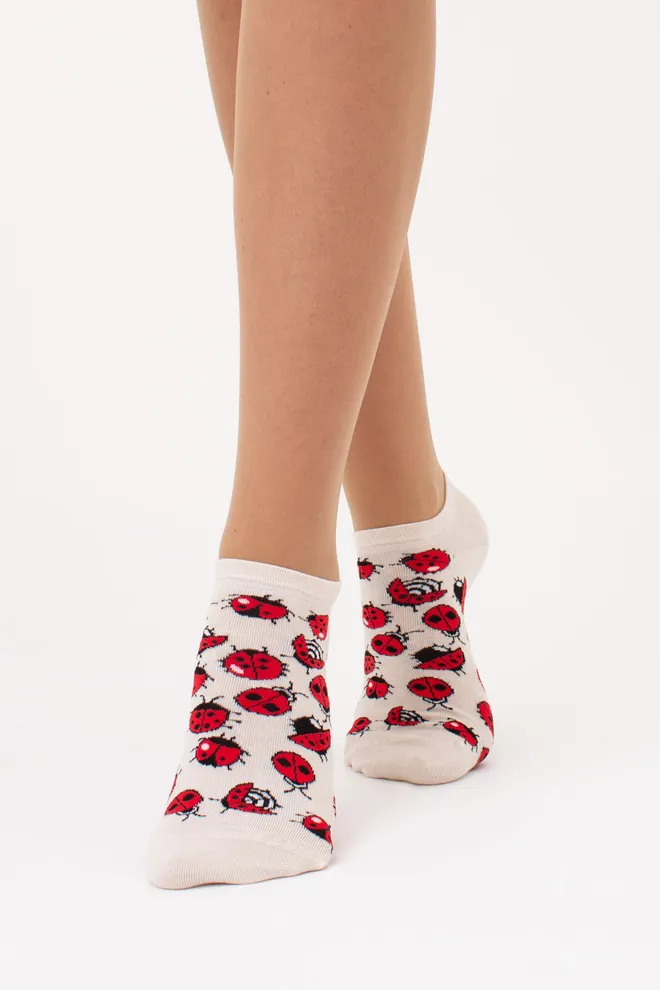 Носки женские короткие WS1 FASHION SET 2405 classic Giulia 2 пари (panna), бежевый