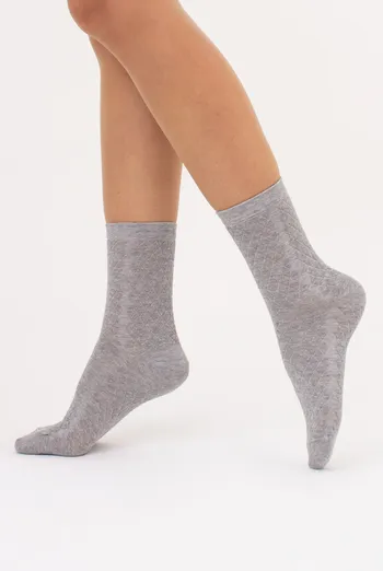 Носки женские классические с узором Ws3 Background 009 Giulia (light grey melange), серый