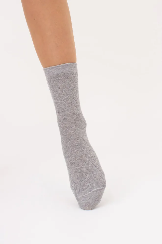 Носки женские классические с узором Ws3 Background 009 Giulia (light grey melange), серый