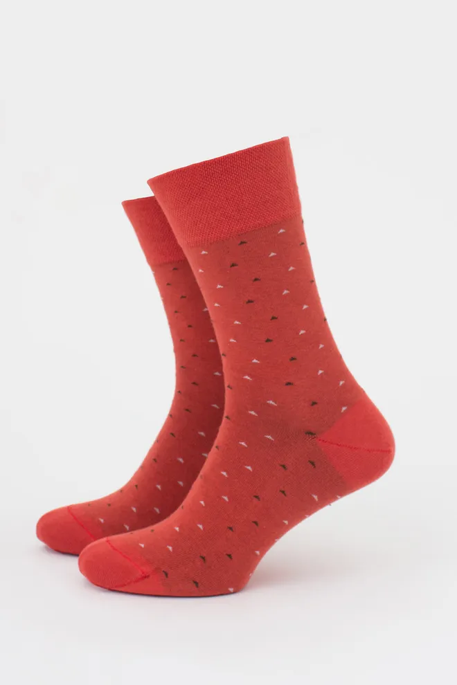 Шкарпетки чоловічі високі з малюнком MS3 BASIC 2401 GIULIA (ceramite), помаранчевий