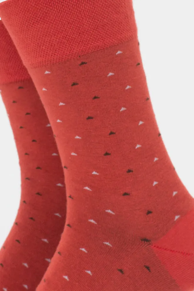 Шкарпетки чоловічі високі з малюнком MS3 BASIC 2401 GIULIA (ceramite), помаранчевий