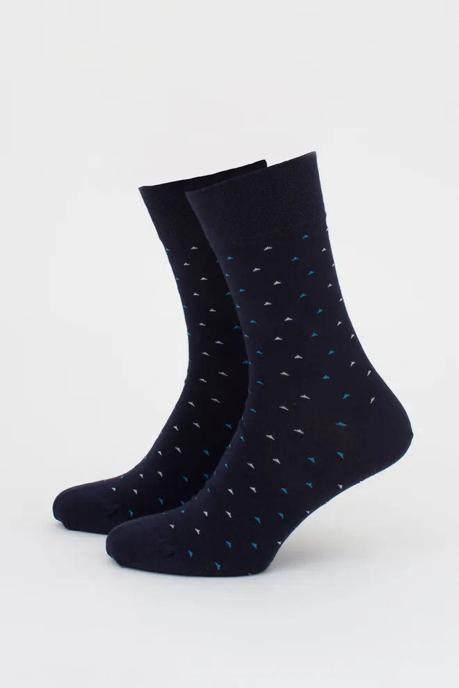 Шкарпетки чоловічі високі з малюнком MS3 BASIC 2401 GIULIA (navy), синій
