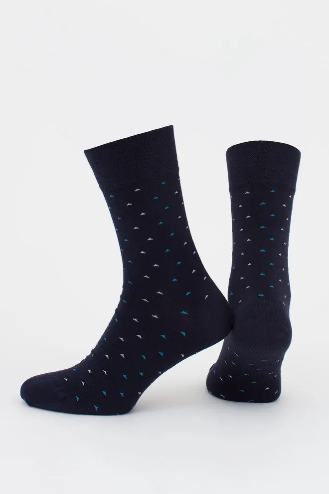 Шкарпетки чоловічі високі з малюнком MS3 BASIC 2401 GIULIA (navy), синій
