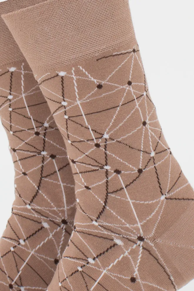 Носки мужские высокие с рисунком MS3 BASIC 2402 (chantarel), бежевый