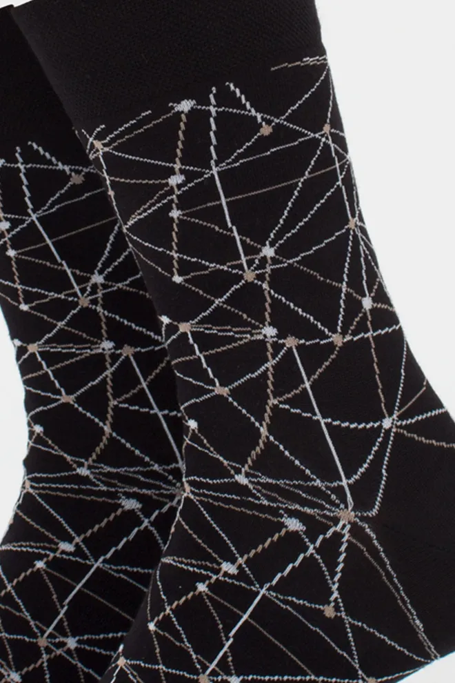 Носки мужские высокие с рисунком MS3 BASIC 2402 (black), черный