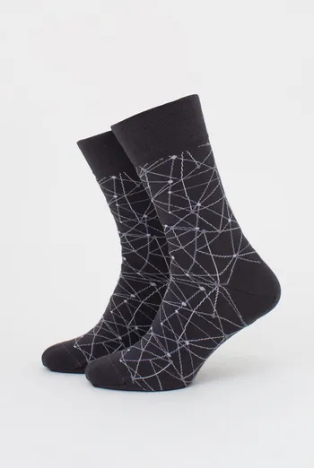 Носки мужские высокие с рисунком MS3 BASIC 2402 (iron), серый