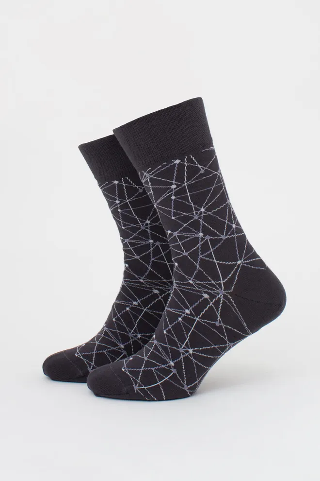 Носки мужские высокие с рисунком MS3 BASIC 2402 (iron), серый