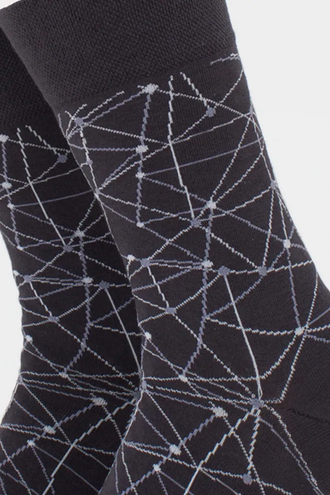 Носки мужские высокие с рисунком MS3 BASIC 2402 (iron), серый