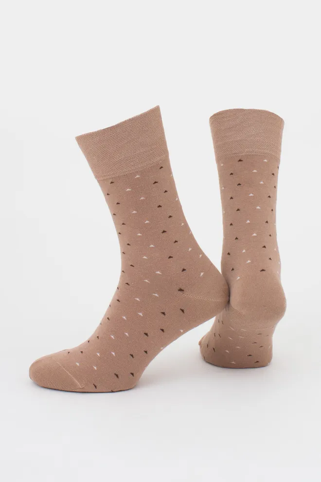 Носки мужские высокие с рисунком MS3 BASIC 2401 GIULIA (chantarel), бежевый