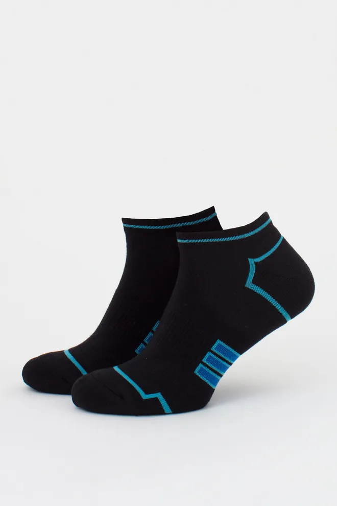 Шкарпетки чоловічі з махровою стопою MS1 TERRY SPORT 005 [MS1C/SpTe-005] Giulia (black/mentol), чорний/блакитний