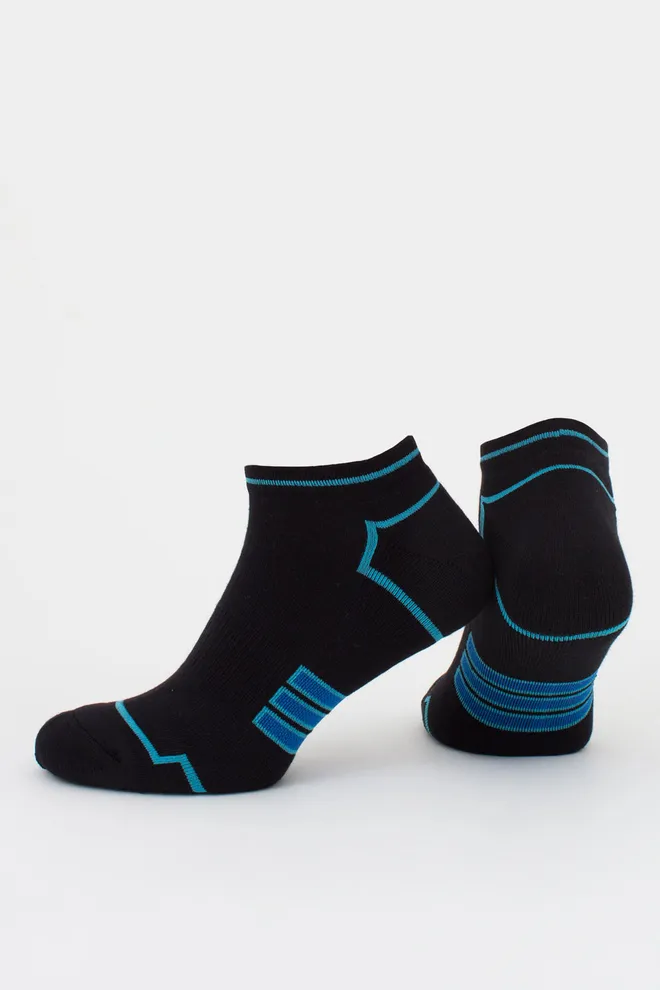 Шкарпетки чоловічі з махровою стопою MS1 TERRY SPORT 005 [MS1C/SpTe-005] Giulia (black/mentol), чорний/блакитний