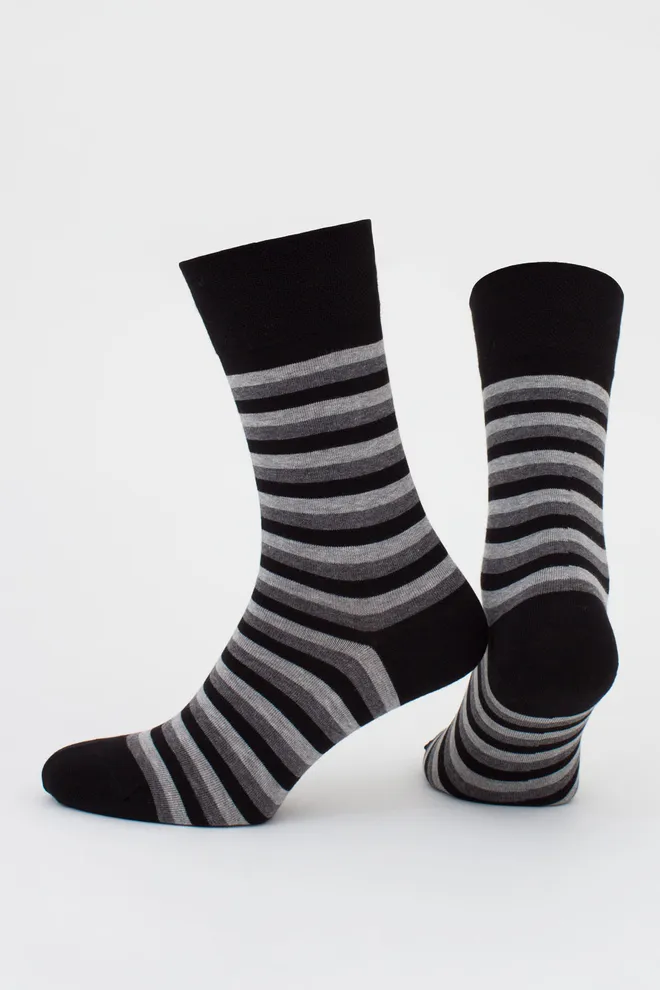 Чоловічі шкарпетки набір з 2 пар (орли та смужки) MS3 FASHION SET 2 (пак х2) Giulia (dark grey melange/black), сірий/чорний