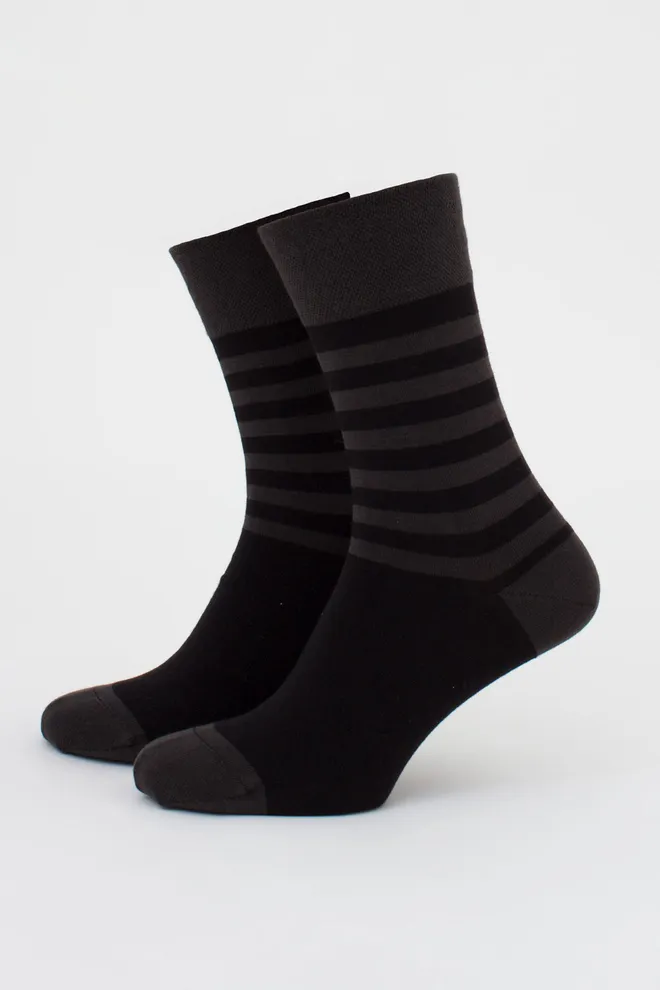 Чоловічі шкарпетки набір з 2 пар (тварини та смужки) MS3 FASHION SET 1 (пак х2) Giulia (pirate black/black), чорний