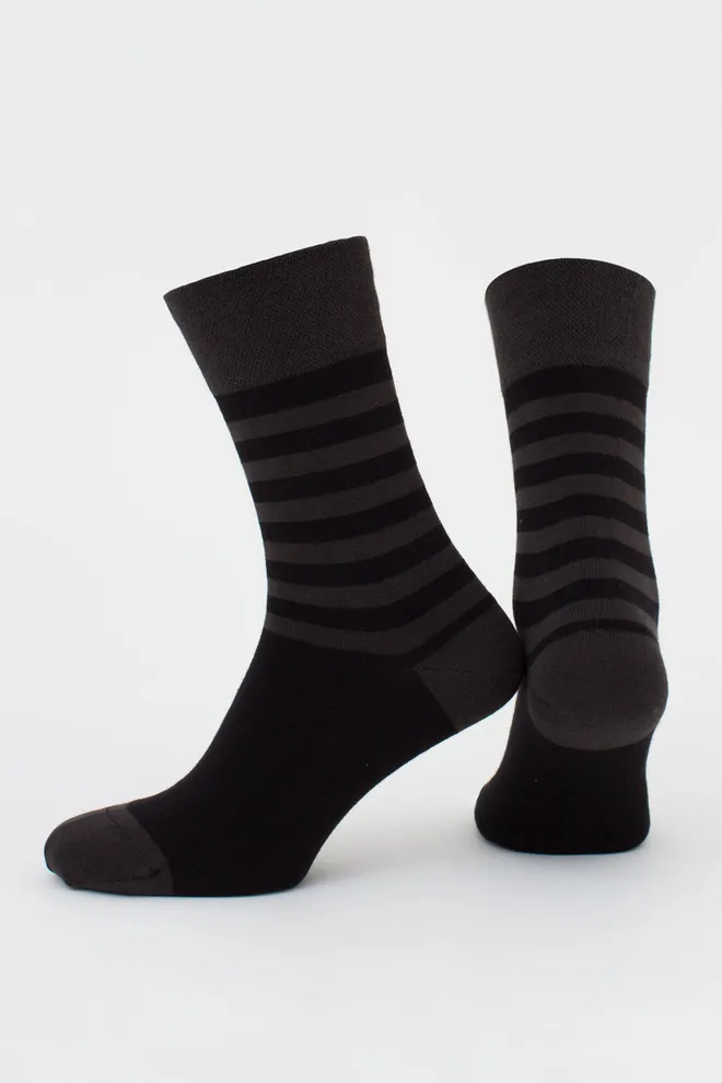 Чоловічі шкарпетки набір з 2 пар (тварини та смужки) MS3 FASHION SET 1 (пак х2) Giulia (pirate black/black), чорний