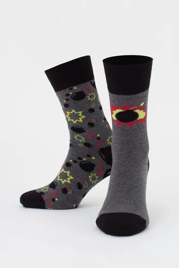 Мужские носки с бомбочками, набор из 2 пар MS3 FASHION SET 4 (пак х2) Giulia (dark grey melange), серый Мужские носки с бомбочками, набор из 2 пар MS3 FASHION SET 4 (пак х2) Giulia (dark grey melange), серый